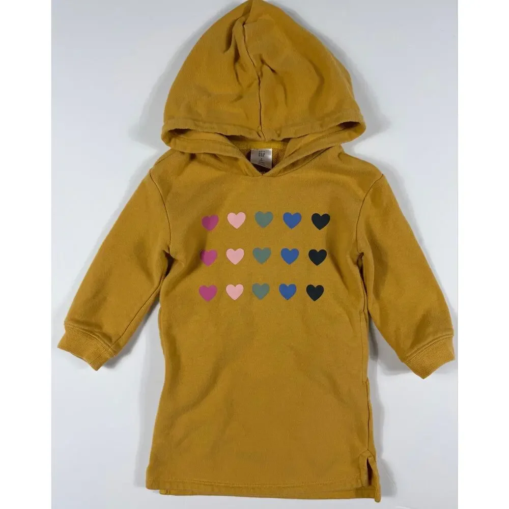 Gap Heart Hoodie Dress & Organic Cotton Heart Leggings Outfit Size 3
